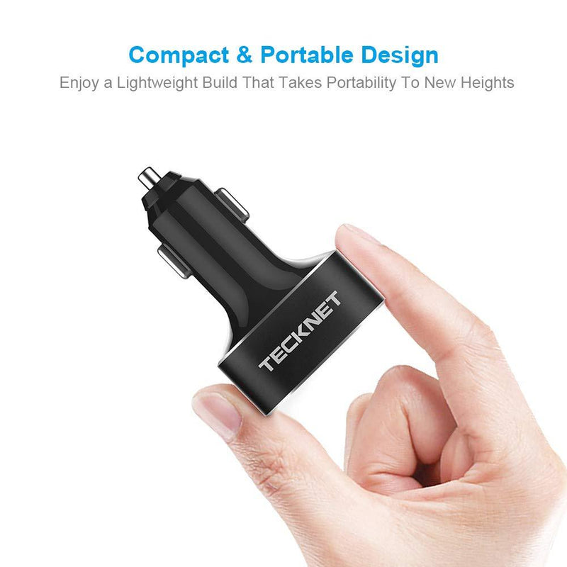 TECKNET USB Car Charger, PowerDash D2 9.6A/48W 4-Port Rapid Car Adapter with BLUETEK Technology Compatible with iPhone 11 Pro Max/XS/XR/X/8/Plus, Galaxy S20 Ultra/S10/Note, iPad Pro/Mini, Huawei