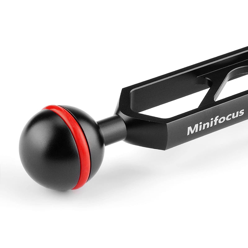 MINIFOCUS Double 1â€ Ball Arm 4'' Scalable Aluminum Alloy Underwater CNC Arm System Connector Ball Head Extension for Strobe/Video Light/Diving Camera Tray, Waterproof and Rustproof 4'' x 2Pcs