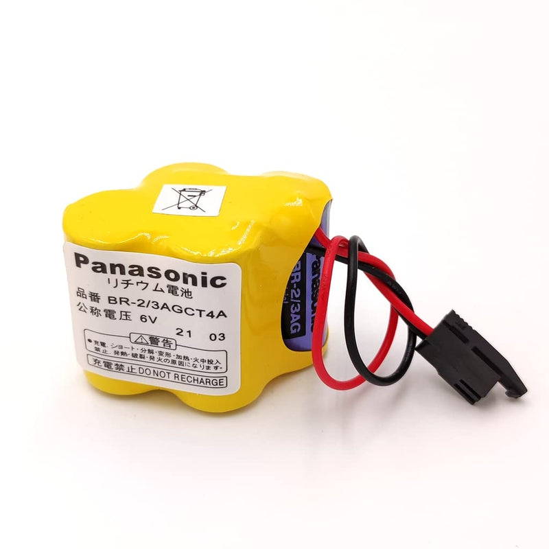 (4-Pack) BR-2/3AGCT4A 6V 4400mAh Replacement Battery for Panasonic FANUC A98L-0031-002 (Black Connector)