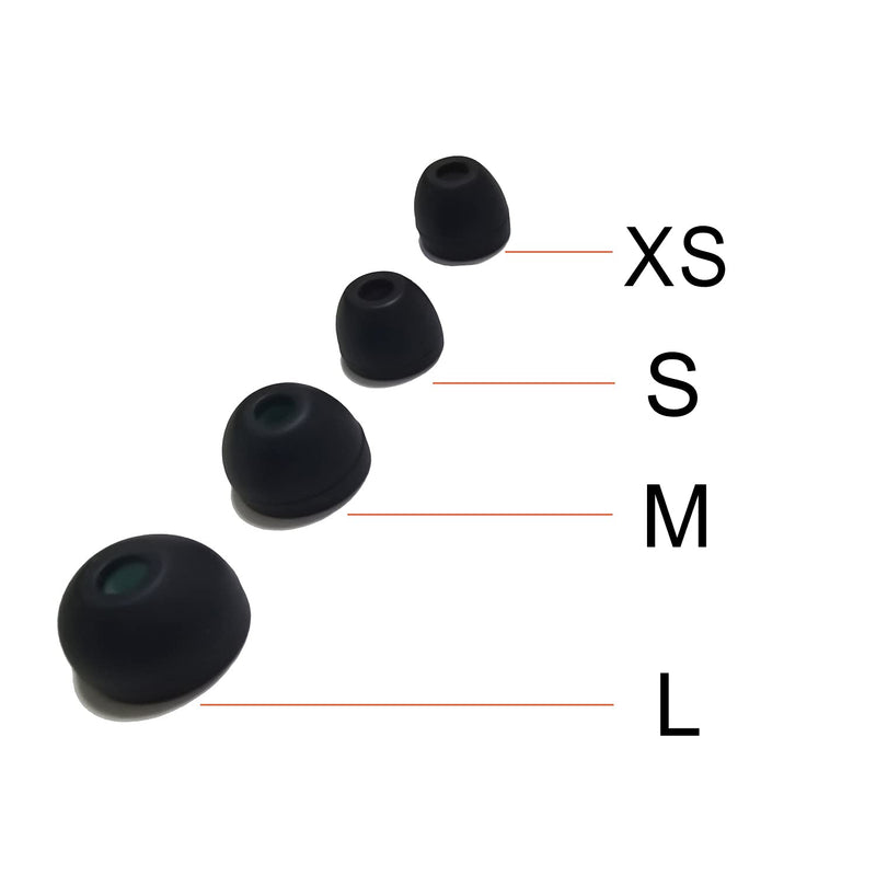 Luckvan Replacement Ear Tips for Sony Earbuds XBA MDR WF Series Silicone Earbuds Tips for Sony in-Ear Earphone WF-1000XM4 WF-SP800N WF-1000XM3 XBA-H1 MDR-XB50AP, etc 4 Pairs Silicone-black