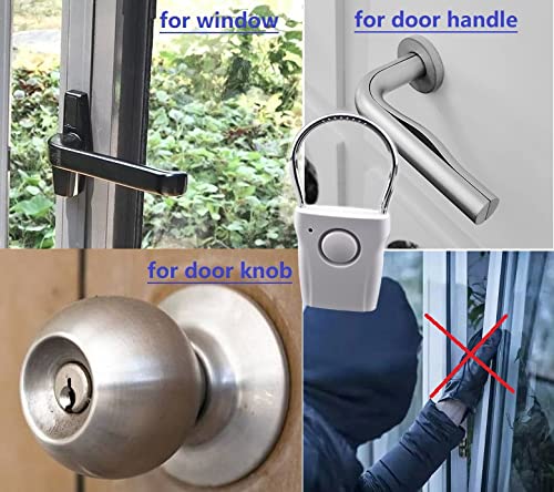 HITBEAT 115dB Door Knob/Handle Vibration Alarm for Home Hotel Apartment Door Looker Alarm 2 Packs