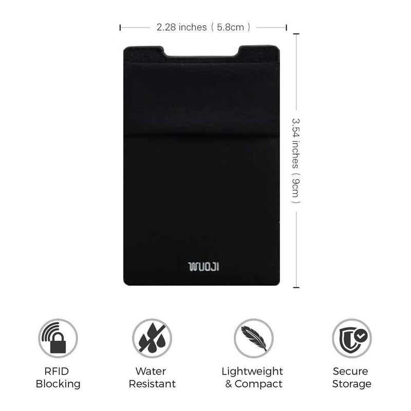 [2pc] 3 in 1 RFID Blocking Metal Plate Phone Card Wallet - Double Secure Pocket - Mounts to Magnets -Self Adhesive Credit Card Holder Phone Wallet Sticker for All Smartphones (Dark Blue)