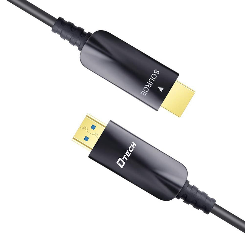 DTECH 25ft Fiber Optic HDMI Cable 4K 30Hz 1080p 60hz HD Video 3D ARC HDCP CEC High Speed Long Cord for Computer Monitor TV Projector (25 Feet, Black)