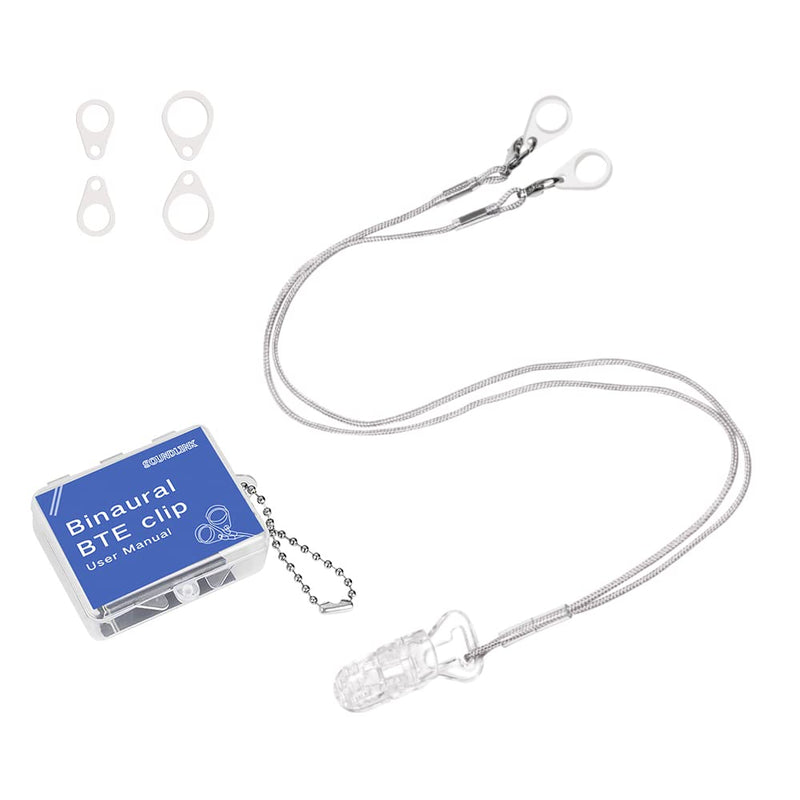 Hearing Aids Clip for Adults Seniors - Portable Hang Rope Anti-lost Rope Security Clip Fixation Cord Protection Rope for Hearing Amplifiers Grey