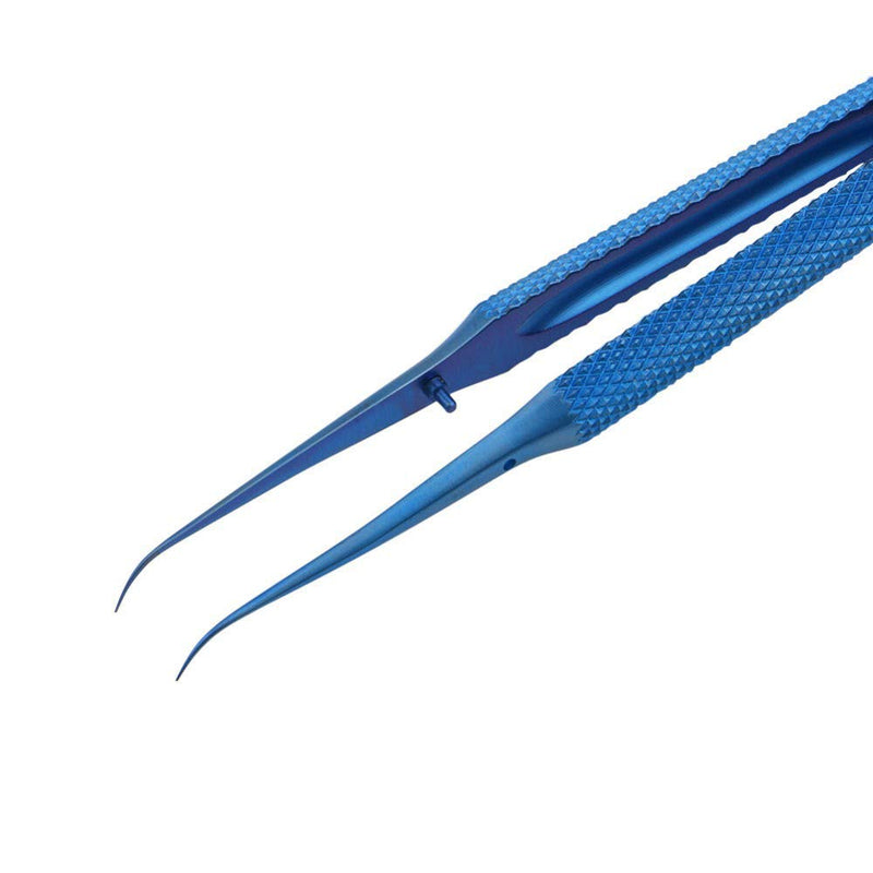 Tvoip 1Pcs Precision Titanium Alloy Tweezers Fly Line Fingerprint Forceps Clips for Electronic Components Copper Wire Picking Tools (BT-11 Curved Tweezers) BT-11 Curved Tweezers
