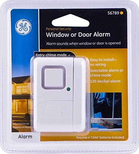 GE Personal Security Window and Door Alarm, 1 Pack, DIY Protection, Burglar Alert, Wireless, Magnetic Sensor, Off/Chime/Alarm, Easy Installation, Ideal for Home, Garage, Apartment and More, 56789