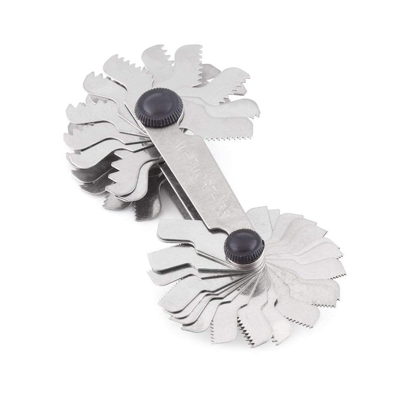 52pcs Thread Pitch Gauge SAE Stainless Steel Screw Pitch Measuring Tool (Metric&British Whitworth(52pcs))