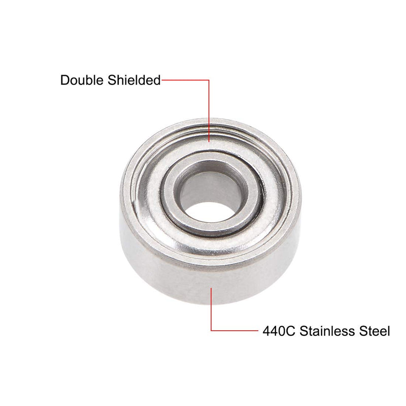 uxcell SR2ZZ Stainless Steel Ball Bearing 1/8-inchx3/8-inchx5/32-inch Double Shielded R2ZZ Bearings 2pcs 1/8"x3/8"x5/32"