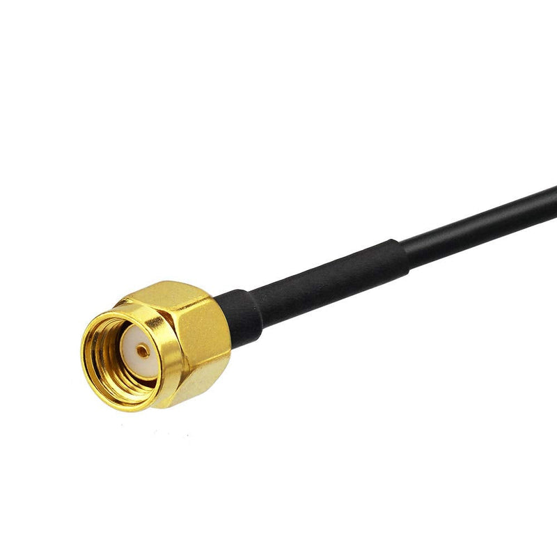 Bingfu RP-SMA Male to RP-SMA Female Bulkhead Mount RG174 WiFi Antenna Extension Coaxial Cable 1m / 3 feet (2-Pack) for WiFi Router Security Camera Wireless Mini PCI Express PCIE Network Card Adapter 2-Pack