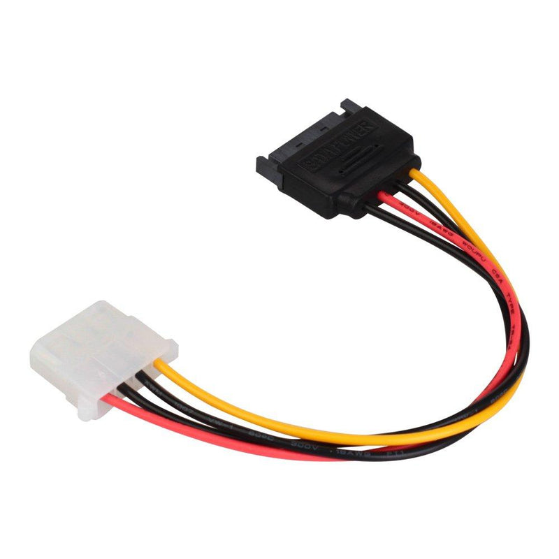 SATA Power Cable Adapter 3 Pack SATA 15 Pin Male to Molex LP4 Female Power Cable 8-inch