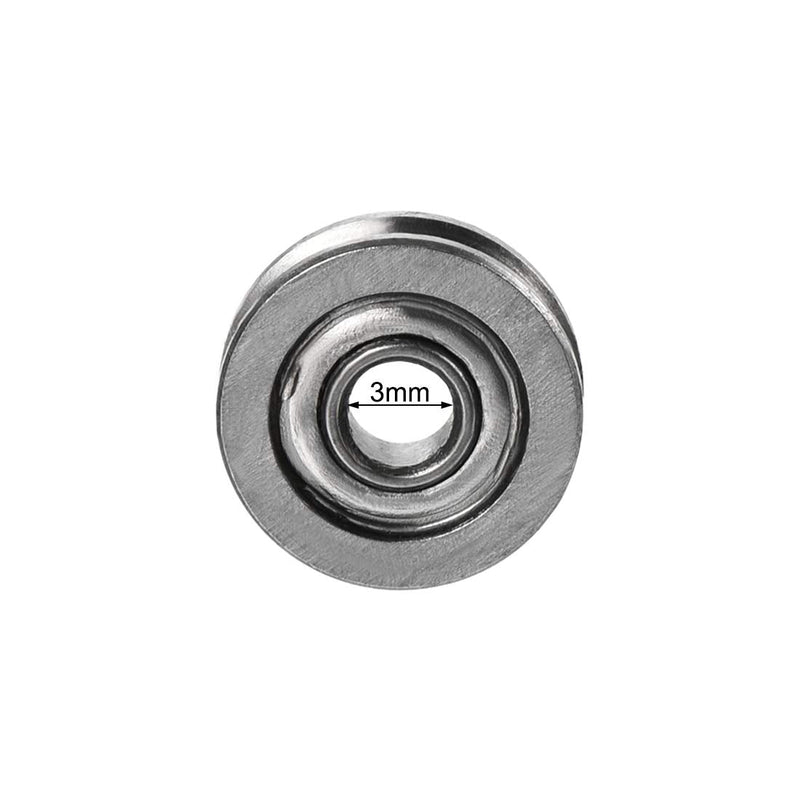 uxcell 603 U Groove Ball Track Guide Bearing 3x10x3mm Double Metal Shielded (GCr15) Chrome Steel Bearing 10pcs