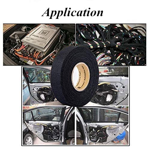 Insulation Tape Black,High Temperature Resistant Automotive Wiring Harness Tape Car Electrical Self Adhesive Anti Squeak Tape for Mercedes BMW VW Audi (32mm×11.5m) 32mm×11.5m