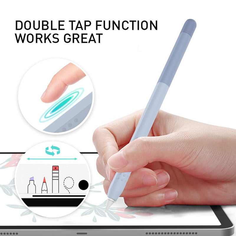 Delidigi Pencil Case Compatible with Apple Pencil 2nd Generation Case, Gradient Color Case Sleeve Silicone Cover Accessories for Apple Pencil 2nd Gen (Lavender Grey) Lavender Grey