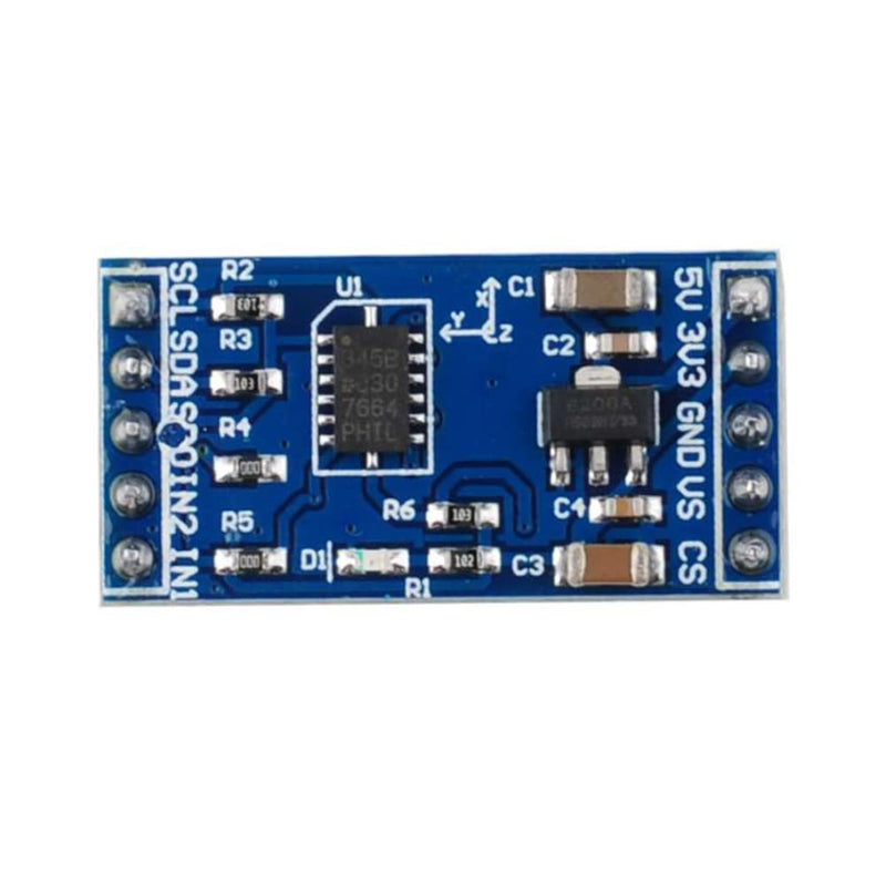 Wishiot ADXL345 Digital Accelerometer Module IIC/SPI 3-Axis Inclination Tilt Sensor with 10Pin Female to Female/Female to Male Dupont Cable for Arduino Raspberry Pi (Pack of 2)