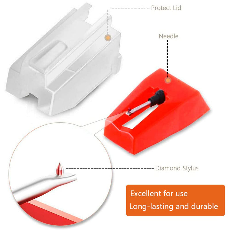 Record Player Needle, 1 PC Record Player Cartridge with 4 PCS Diamond Stylus Replacement for Crosley, Victrola, ION, LP, Phonograph
