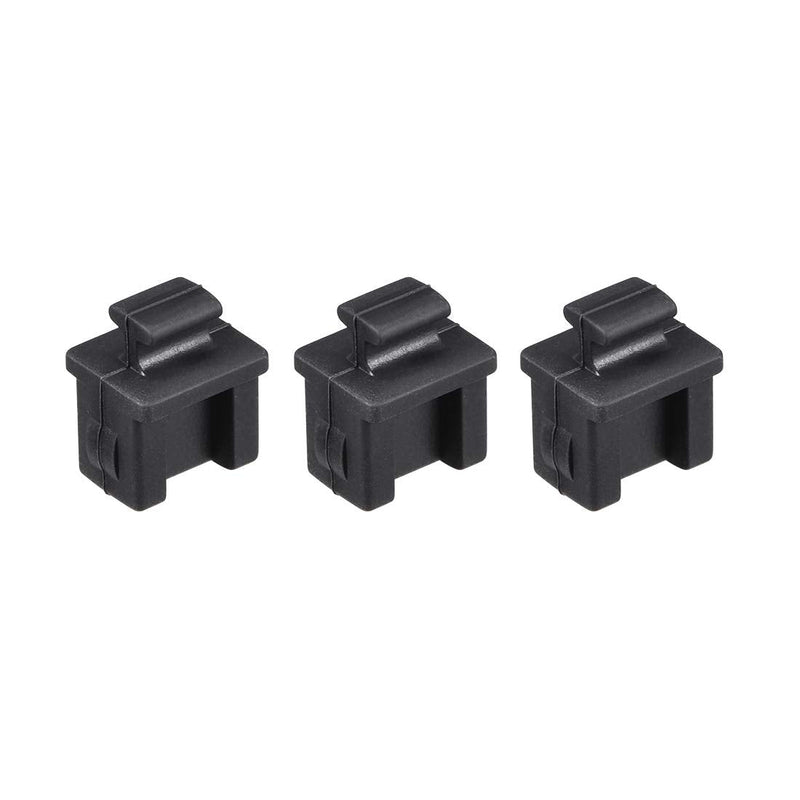 uxcell 10pcs SFP Silicone Protectors Cap Port Cover Anti Dust 14mmx12mmx17mm Black