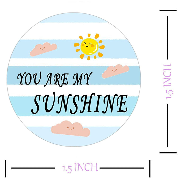 YOUOK Thank You Stickers,1.5INCH You are My Sunshine Sticker Labels for Baby Shower Favors,Birthday Party,Small Businesses Packaging(500PCS/ROLL)