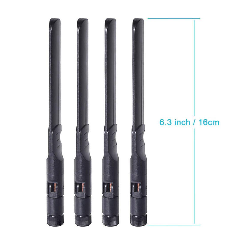 Bingfu Dual Band WiFi 2.4GHz 5GHz 5.8GHz 8dBi MIMO RP-SMA Male Antenna (4-Pack) for WiFi Router Wireless Network Card USB Adapter Security IP Camera Video Surveillance Monitor 4-Pack