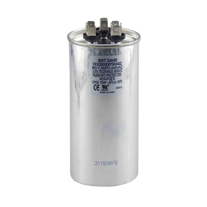 TradePro 80/7.5 MFD Replaces Both 440 and 370 Volt Round Run Capacitors Dual Capacitor 80 + 7.5
