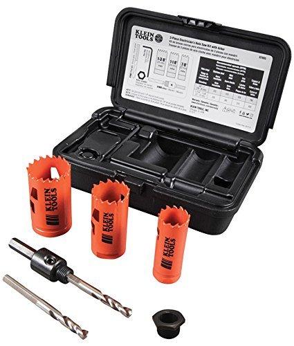 Klein Tools Electrician's Hole Saw Kit with Arbor 3-Piece 32905