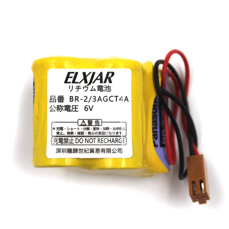 (3-Pack) BR-2/3AGCT4A 6V 4400mAh Replacement Battery for Panasonic FANUC A98L-0031-0025, CUSTOM-107, SHS749, ALIT0138, LIT0138 (Brown Connector) Brown Connector