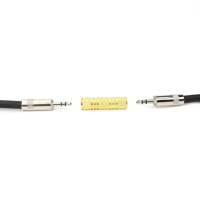 Onwon Gold Plated Coupler 3.5mm Stereo Jack to 3.5mm Stereo Jack Metal Adaptor, Female to Female Audio Coupler Connectors - 5 Pack