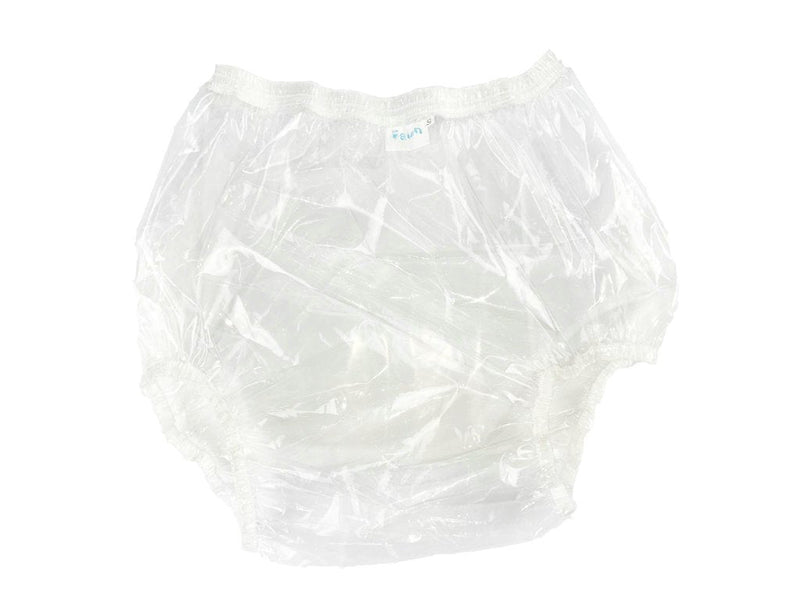 Haian Adult Incontinence Pull-on Plastic Pants 3 Pack (Large, Glass Clear)
