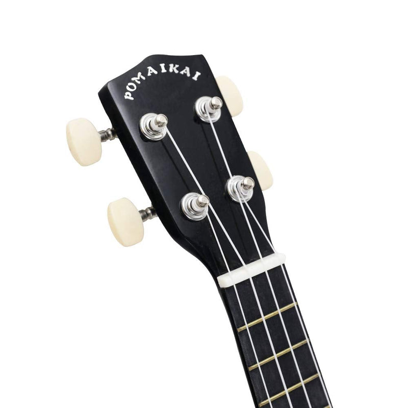 POMAIKAI Soprano Wood Ukulele kid Starter Uke Hawaii kids Guitar 21 Inch with Gig Bag for kids Students and Beginners (Black) Black