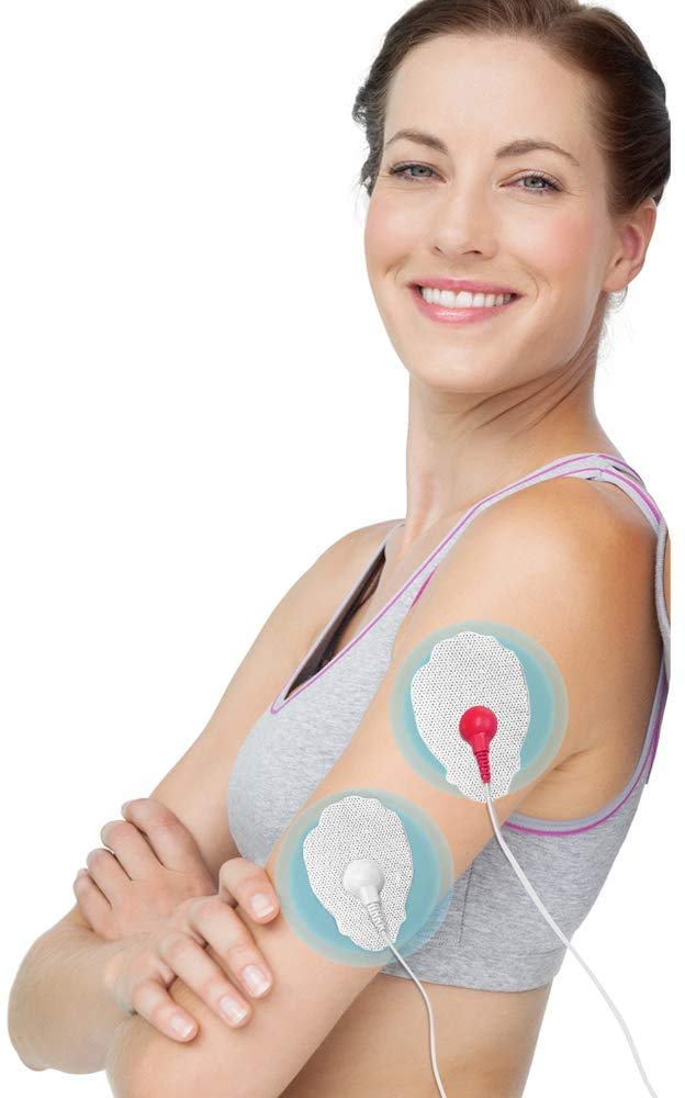 Easy@home 16 2"x3" Reusable Adhesive Electrode TENS Pads for TENS Electronic Pulse Massager in Hand Shape, 510K Cleared for Over The Counter (OTC) Use