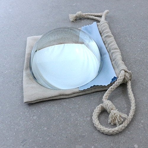 3.9" Magnifying Glass Dome Paperweight Photography Decoration 5X Optical Magnifier Reading Aid for Reading Blueprints Maps