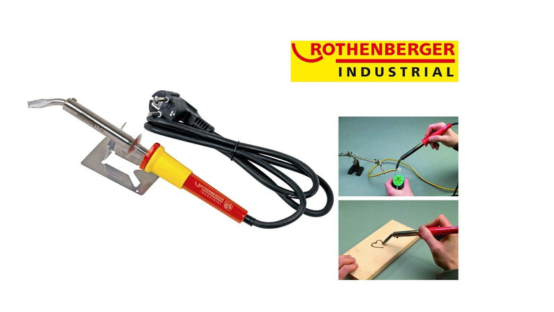 ROTHENBERGER Industrial soldering iron, 100 W, incl. device support + CU tip angled/flat, 035959