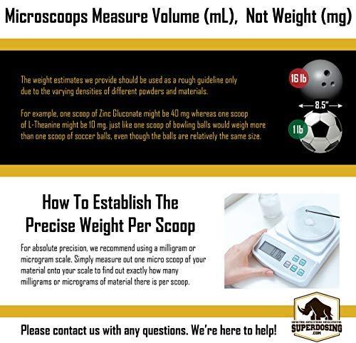 Superdosing 2-in-1 Static-Free Micro Scoop With 10-15 mg + 25-30 mg Measuring Spoons 25 Pack. Sturdy For Easy, Mess-Free Nootropic Supplement Powder Measurement. Multipack = A Tiny Spoon for Each Jar!