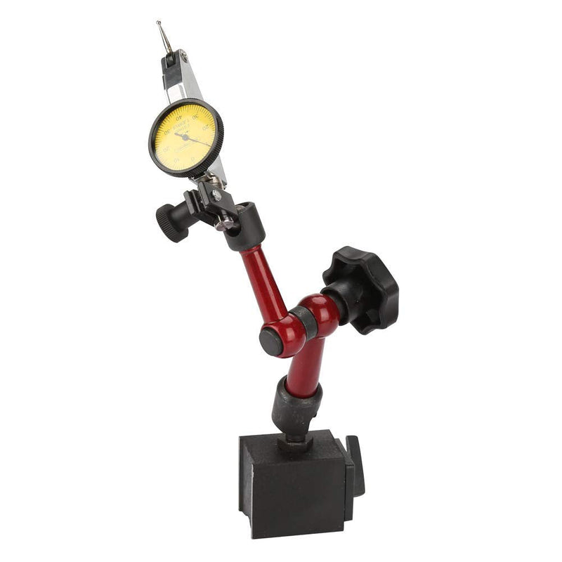 Dial Indicator, Flexible Strong Magnetic Stand Base Holder with Lever Dial Test Indicator Gauge Exactness Scale and Installation Accessories 0~0.8mm