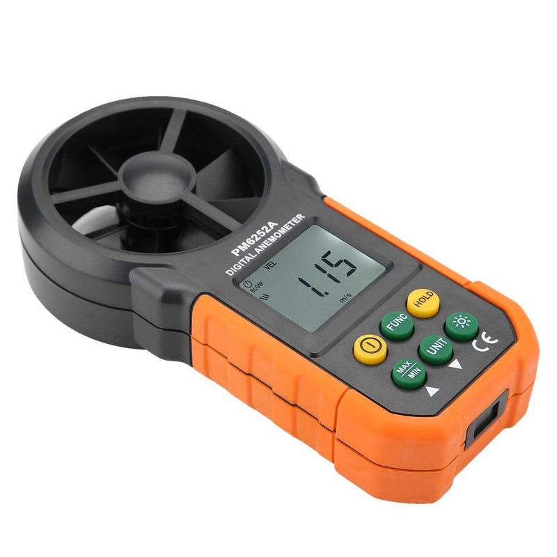 PEAKMETER PM6252A Digital Anemometer,Portable High Precision Handheld Wind Speed Meter Gauge Air Volume Measuring Meter for Weather Data Collection and Windsurfing Kite Flying Sailing