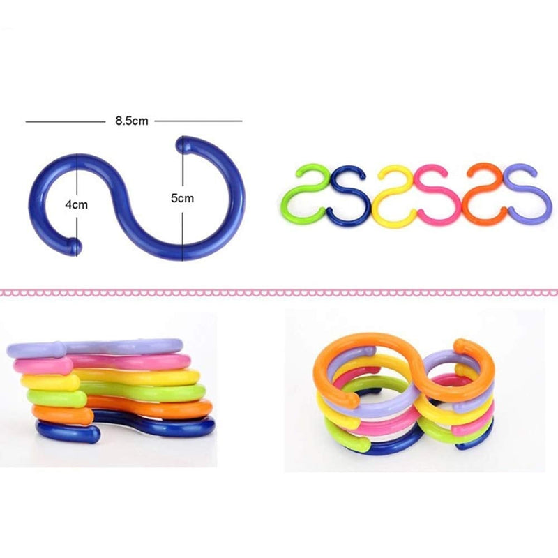 18Pcs Colorded S Shaped Hooks Plastic Hanging Hooks Holder Rack Hooks for Shirt Towel Dress Bag Clothes Hanger Hook and Kitchenware Spoons Etc