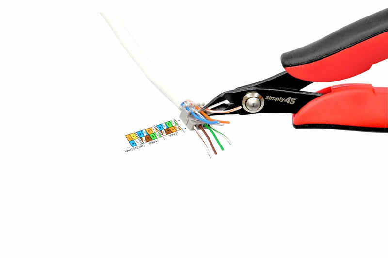 Simply45 5" Premium Flush Cutter Tool with - Includes Angled Jaw for Precision, Cushioned Grip - Shear Wire Up To 18AWG - S45-801
