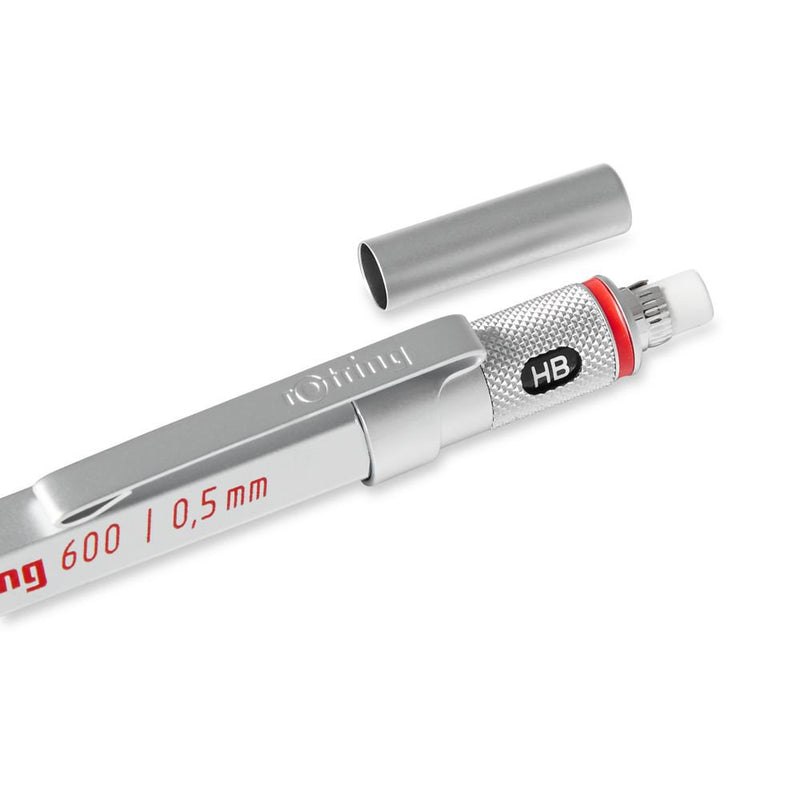 rOtring 1904444 600 Mechanical Pencil, 0.7 mm, Silver Barrel 0.5