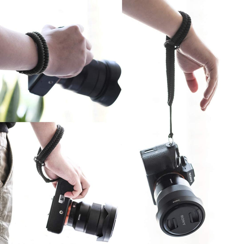 Camera Wrist Strap - Paracord High-end Camera Hand Strap Wrist Lanyard for DSLR or Mirrorless Camera Black