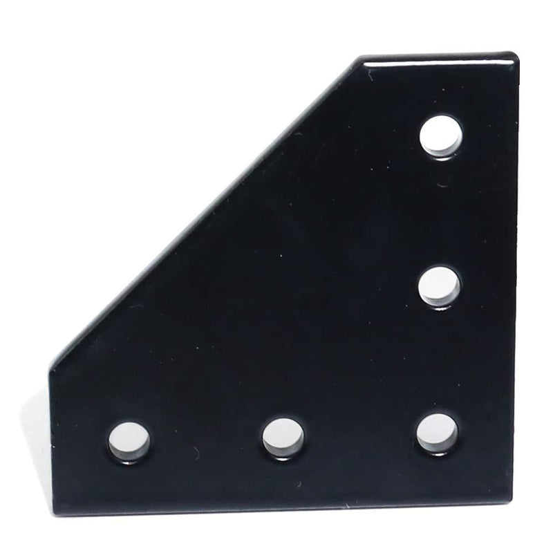 Boeray 4pcs 2020 Corner Bracket Plate Anodised L Shape 5 Hole 90 Degree Outside Joining Plate for 20 x 20mm Series Aluminum Extrusion Profile Black 4 2020 L Shape-4Pcs