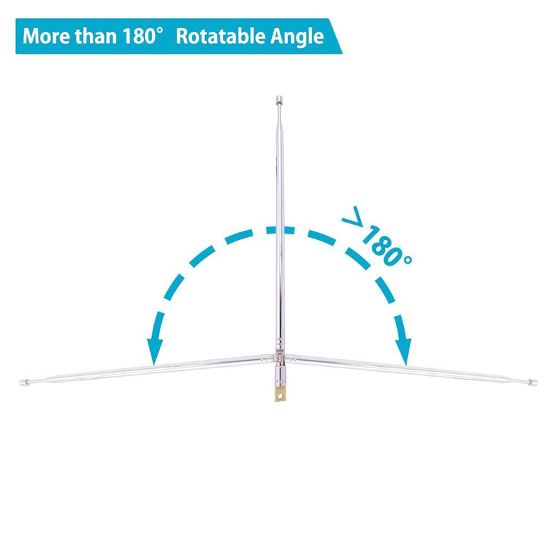 Fancasee (2 Pack) Replacement Telescopic AM FM Radio Antenna 4-Sections Stainless Steel Radio Antenna for AM FM Radio Receiver TV and More (24 inch)