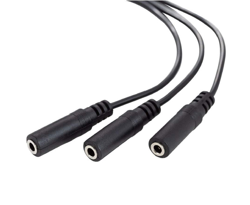 Ancable 3.5mm (1/8") TRS 1 Male to 3 Female 3-Way Stereo Splitter Audio Cable Nickel-Plated