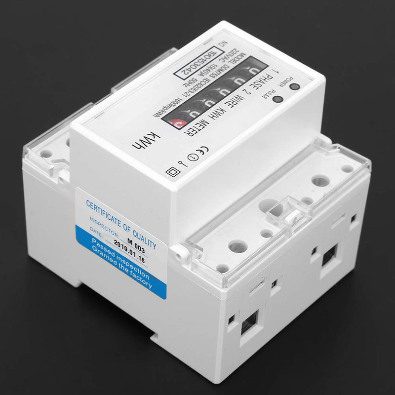 Electric Meter, KWh Meter, Single Phase 4P LED DIN-Rail Electricity Power Consumption Wattmeter Energy Meter, 10-40A