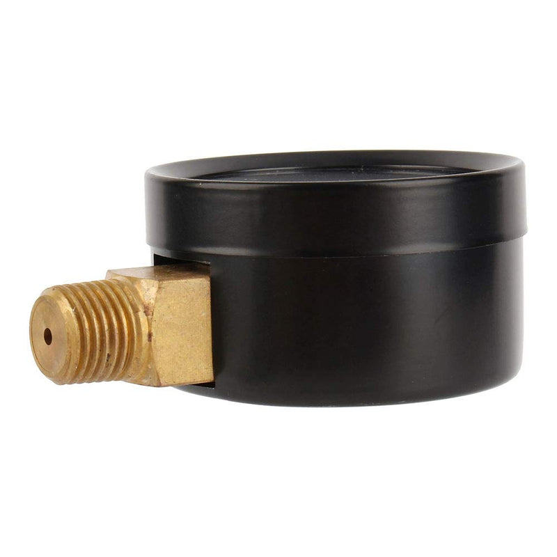 Universal Fitted Vacuum Pressure Gauge, 2" Vacuum Pressure Gauge for Air Compressor Water Oil Gas 1/4" NPT Lower Mount MF
