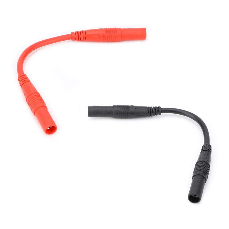 4mm Meter Test Lead Extension Female to Female Connector Silicone Wires 10cm Multimeter Leads Probes Adapter (Red and Black) Red and Black