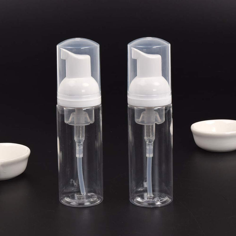 RAYNAG 2 Pack Clear Plastic Foamer Bottle Pump Mini Travel Size Soap Dispenser,50 ml/1.7 oz
