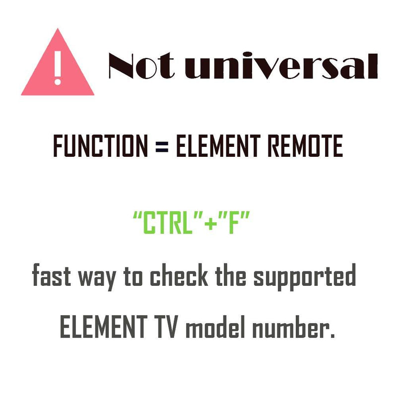 Replacement TV Remote Control for Element tv ELEFW247 ELEFW328 ELEFW248 ELEFW195 ELEFW505 ELEFW504 ELEFT506 ELEFT326 ELEFT407 ELEFW581 ELEFT222 ELEFT426 with GP Alkaline 2 pcs Batteries