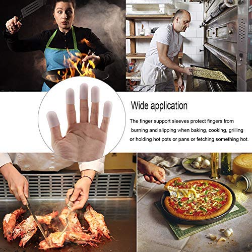 5pcs Silicone Finger Protector Thumbs Cover Fingertip Gloves for Heat Cooking Baking Barbecue B
