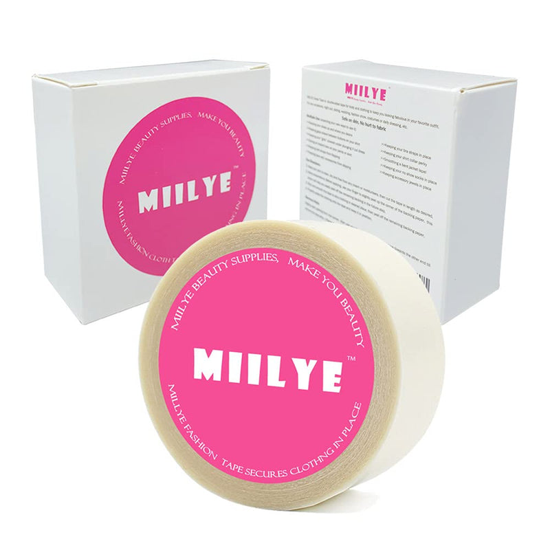 MIILYE Double Sided Skin Tape, Body and Clothing Friendly Self-Adhesive Tape to Keep Fashion Dress/Fabric in Place, 1 in x 29 ft