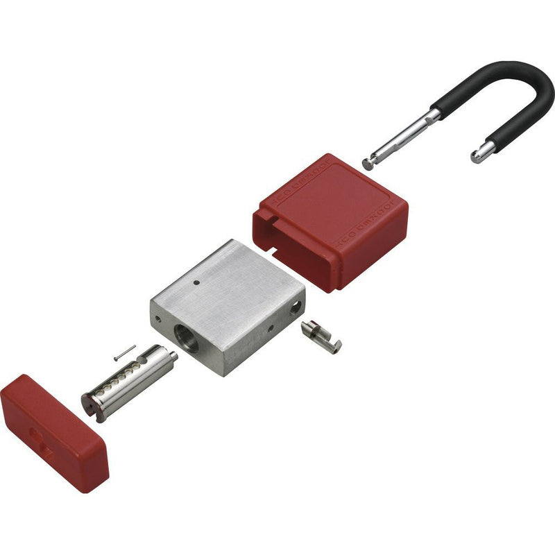ZING 7031 RecycLock Safety Padlock, Keyed Alike, 1-1/2" Shackle, 1-3/4" Body, Red