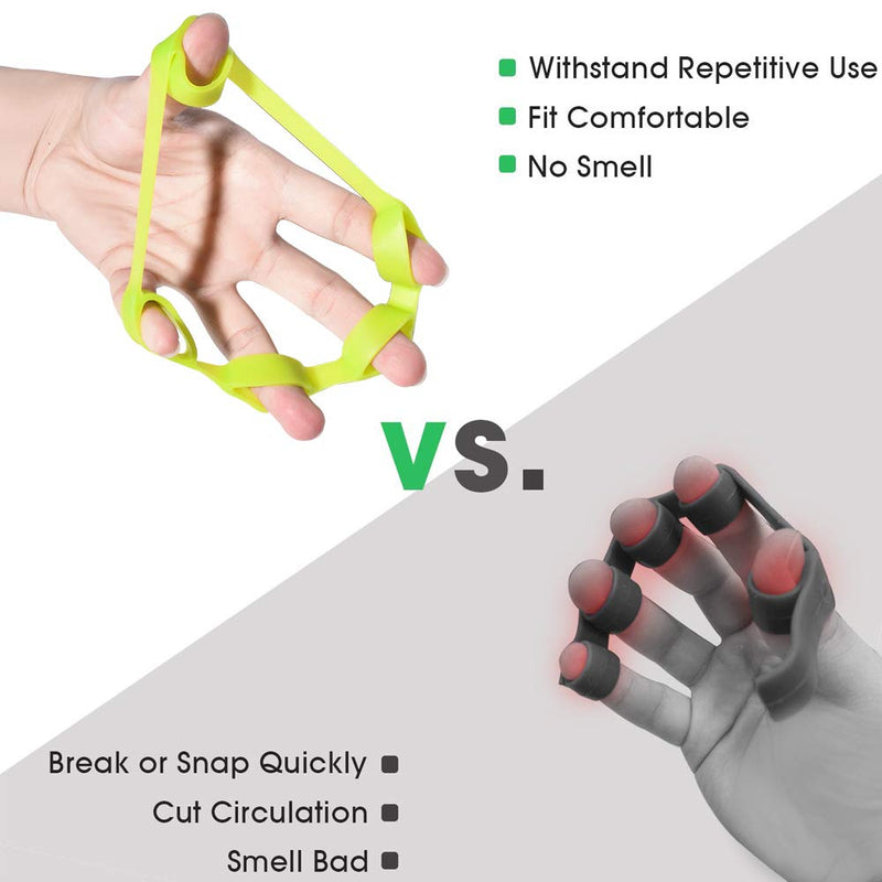 Hand Grip Strengthener, Finger Exerciser, Grip Strength Trainer (6 PCS),New Material,Forearm Grip Workout, Finger Stretcher, Relieve Wrist Pain, Carpal Tunnel. (Finger Exerciser)